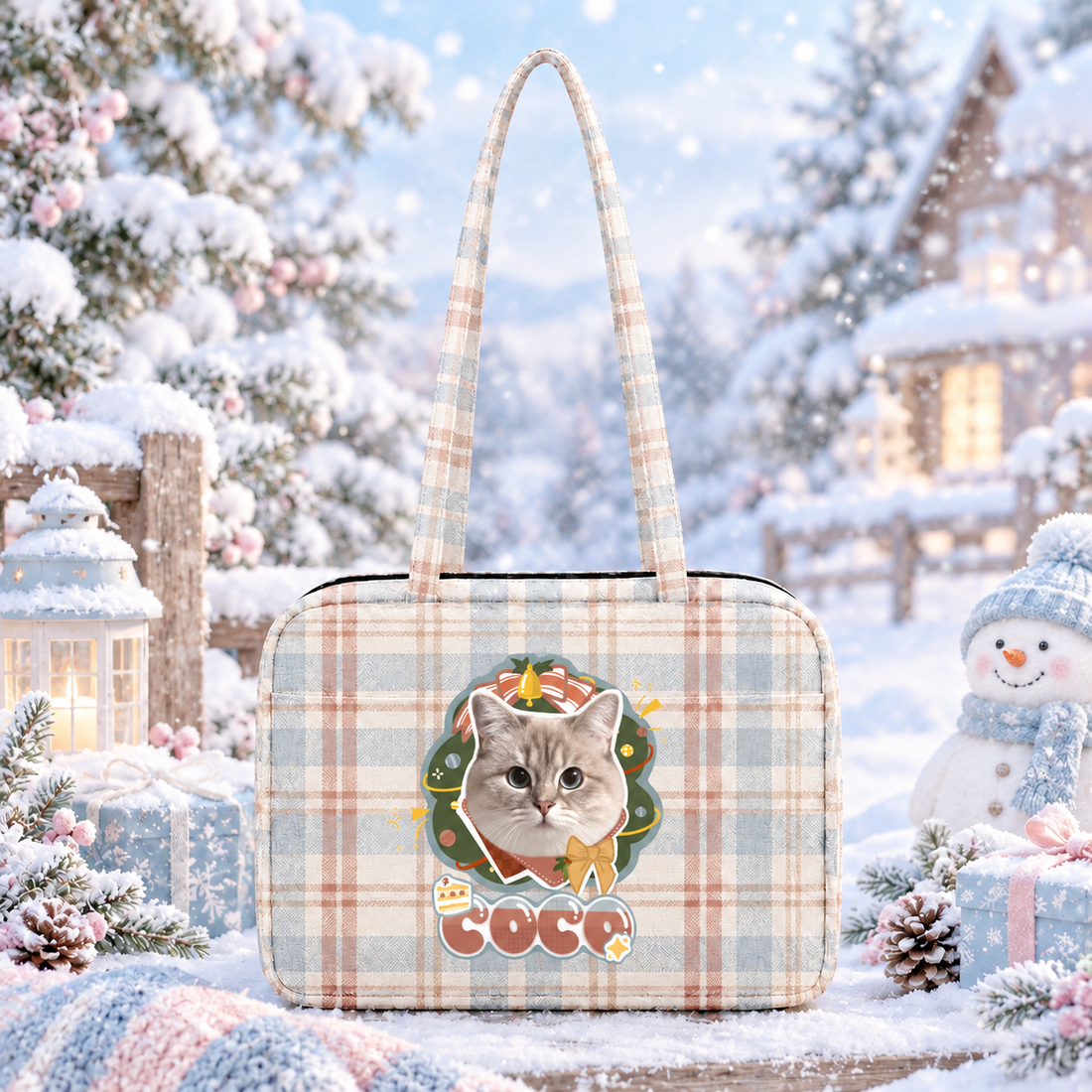 Custom Pet Photo Pillow Shoulder Tote Bag