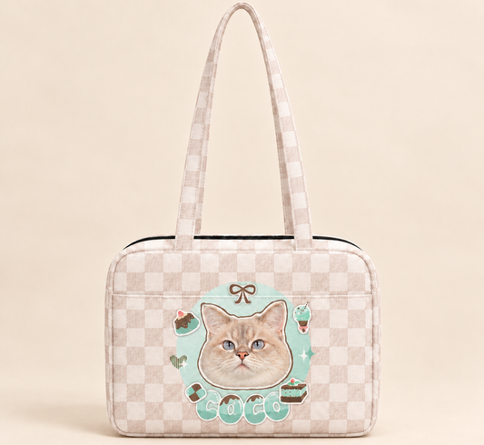 Custom Pet Photo Pillow Shoulder Tote Bag