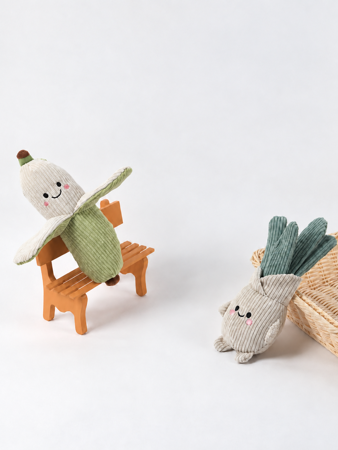 Garden Crunch Duo Interactive Squeaky Dog Toys – Crinkle Vegetable Plush Set