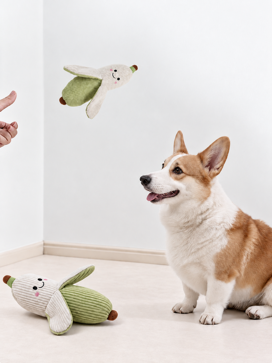 Garden Crunch Duo Interactive Squeaky Dog Toys – Crinkle Vegetable Plush Set