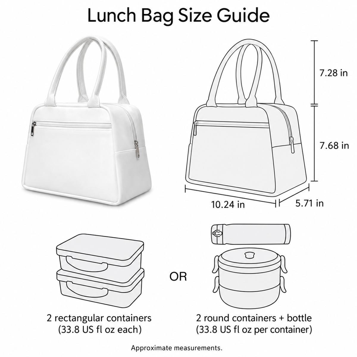 Insulated Lunch Bag with Zippered Pocket