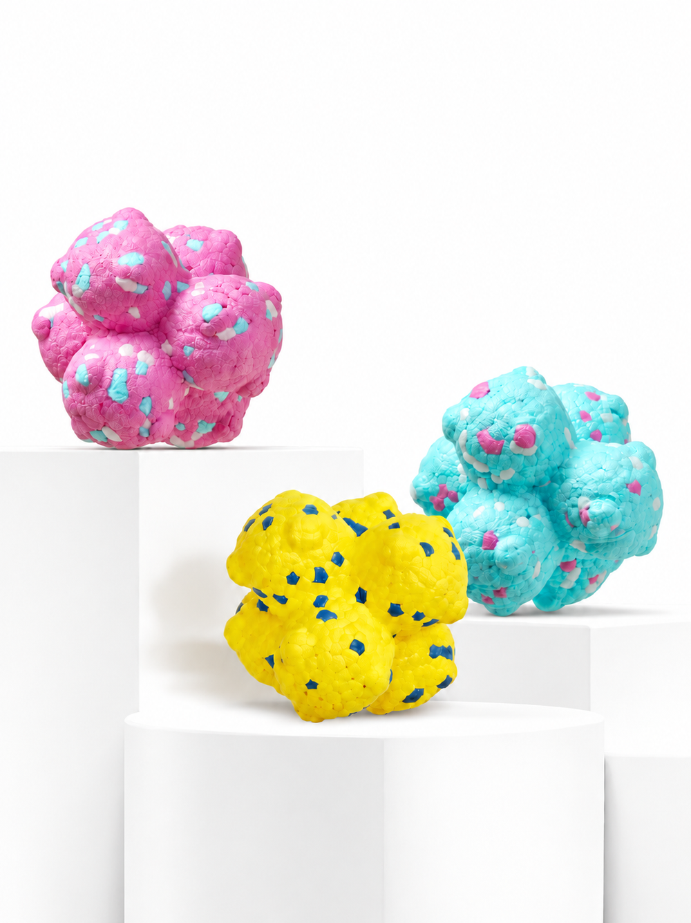 Colorful bouncy dog balls